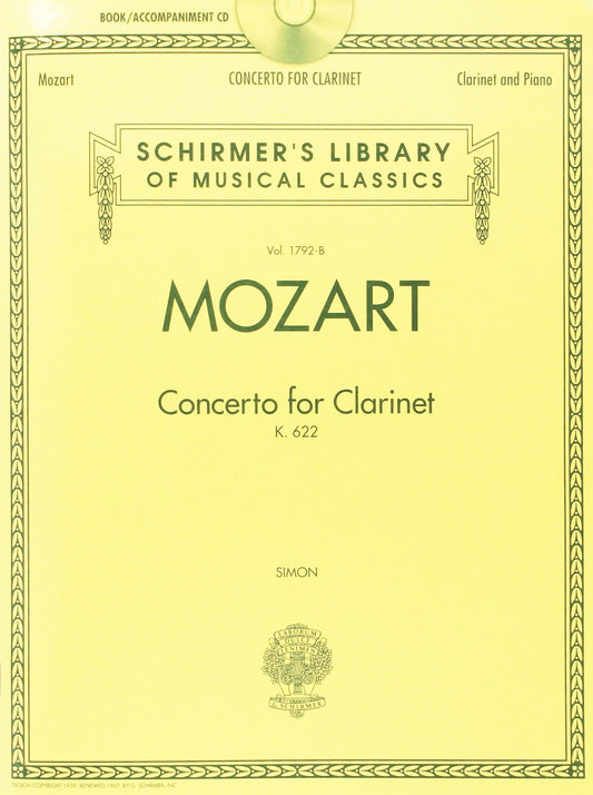Concerto for Clarinet, K. 622 (Schirmer Library of Classics Volume 1792-B)
