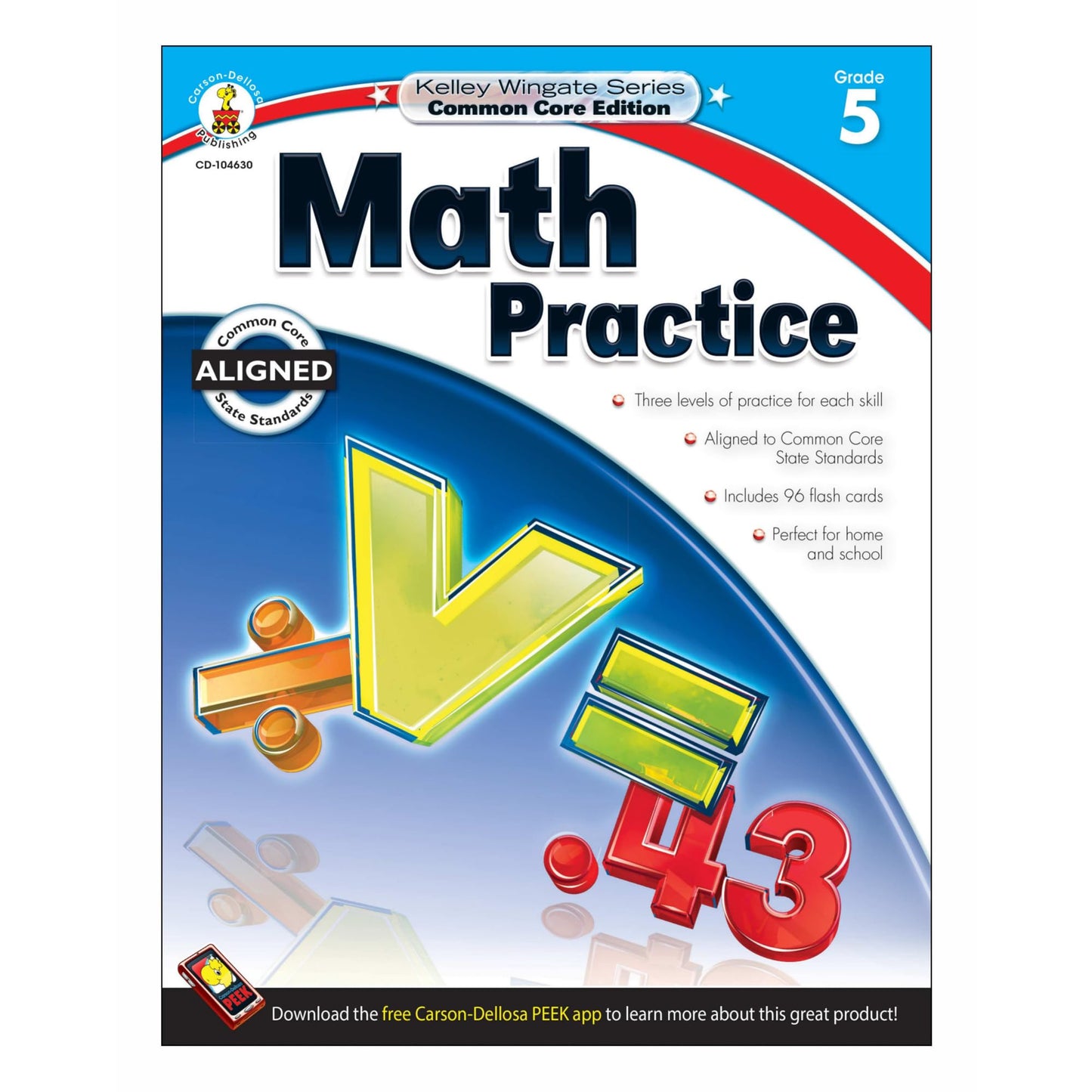 Carson Dellosa 5th Grade Math Workbook, Algebra, Word Problems, Place Value, Multiplication, Division, Fractions, Decimals, Geometry, and More, Classroom or Homeschool Curriculum