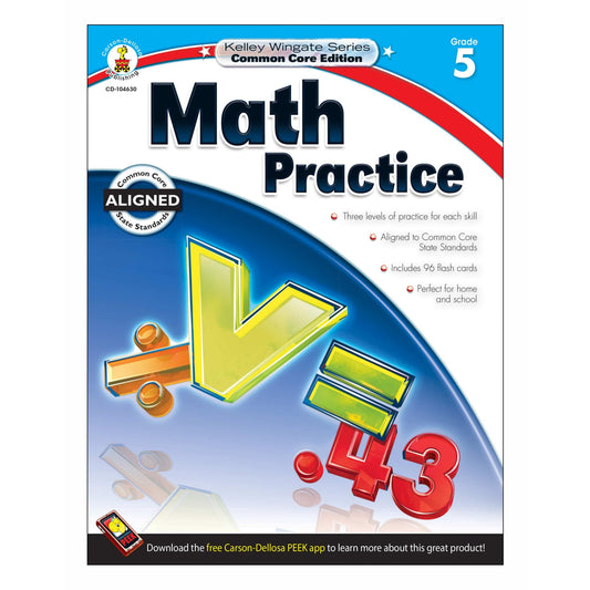 Carson Dellosa 5th Grade Math Workbook, Algebra, Word Problems, Place Value, Multiplication, Division, Fractions, Decimals, Geometry, and More, Classroom or Homeschool Curriculum