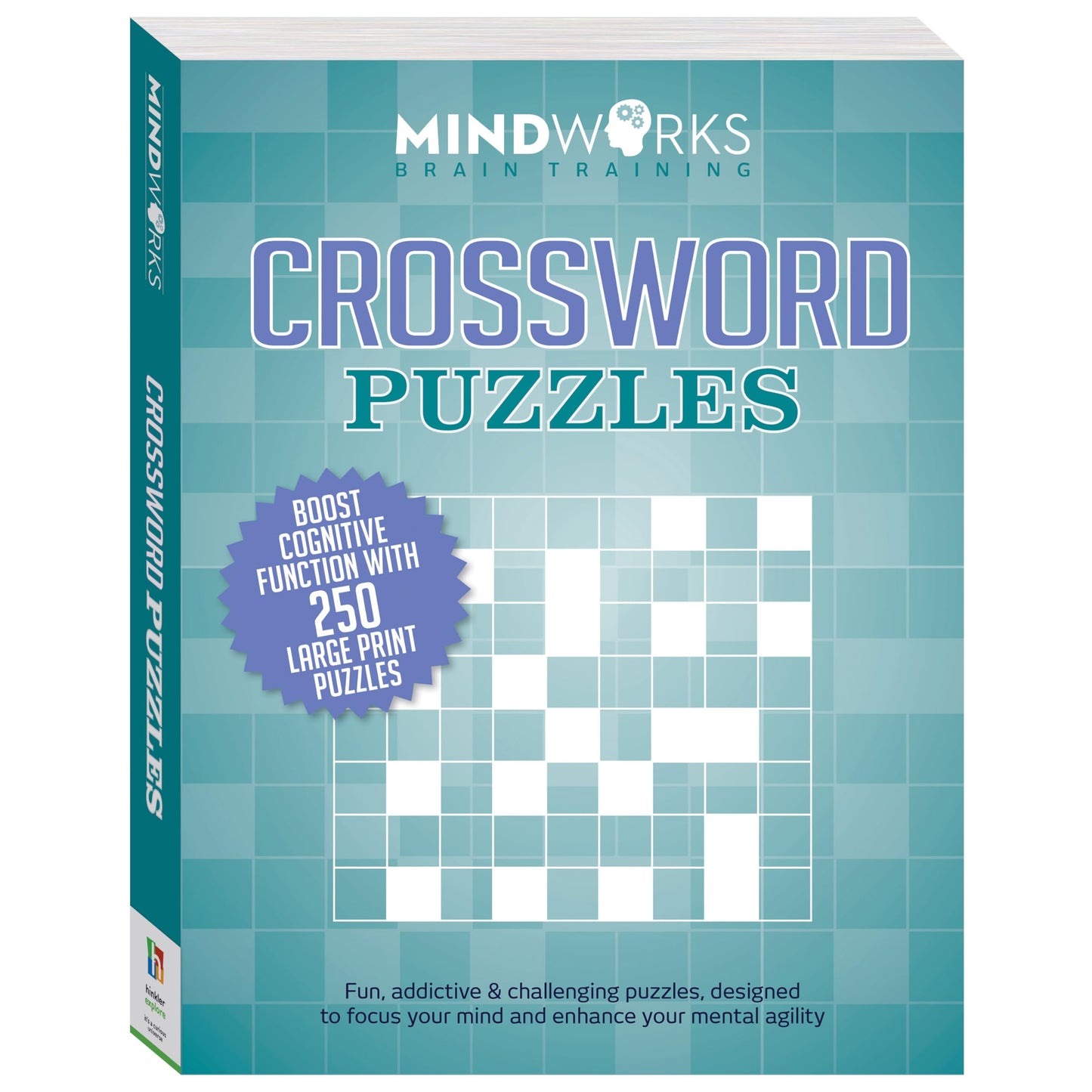 Mindworks: Crossword Puzzles - Puzzle Book for Adults, Brain Training, Travel Entertainment, Ranging Easy to Difficult, 250 Large Print Puzzles