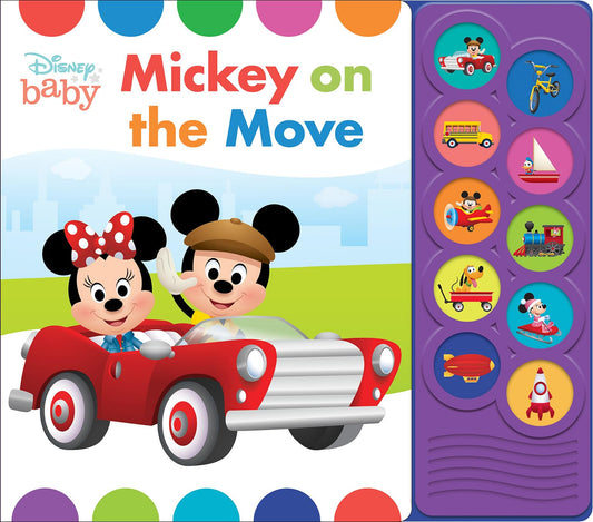 Disney Baby Mickey Mouse, Minnie, and More! - Mickey on the Move 10-Button Sound Book - PI Kids