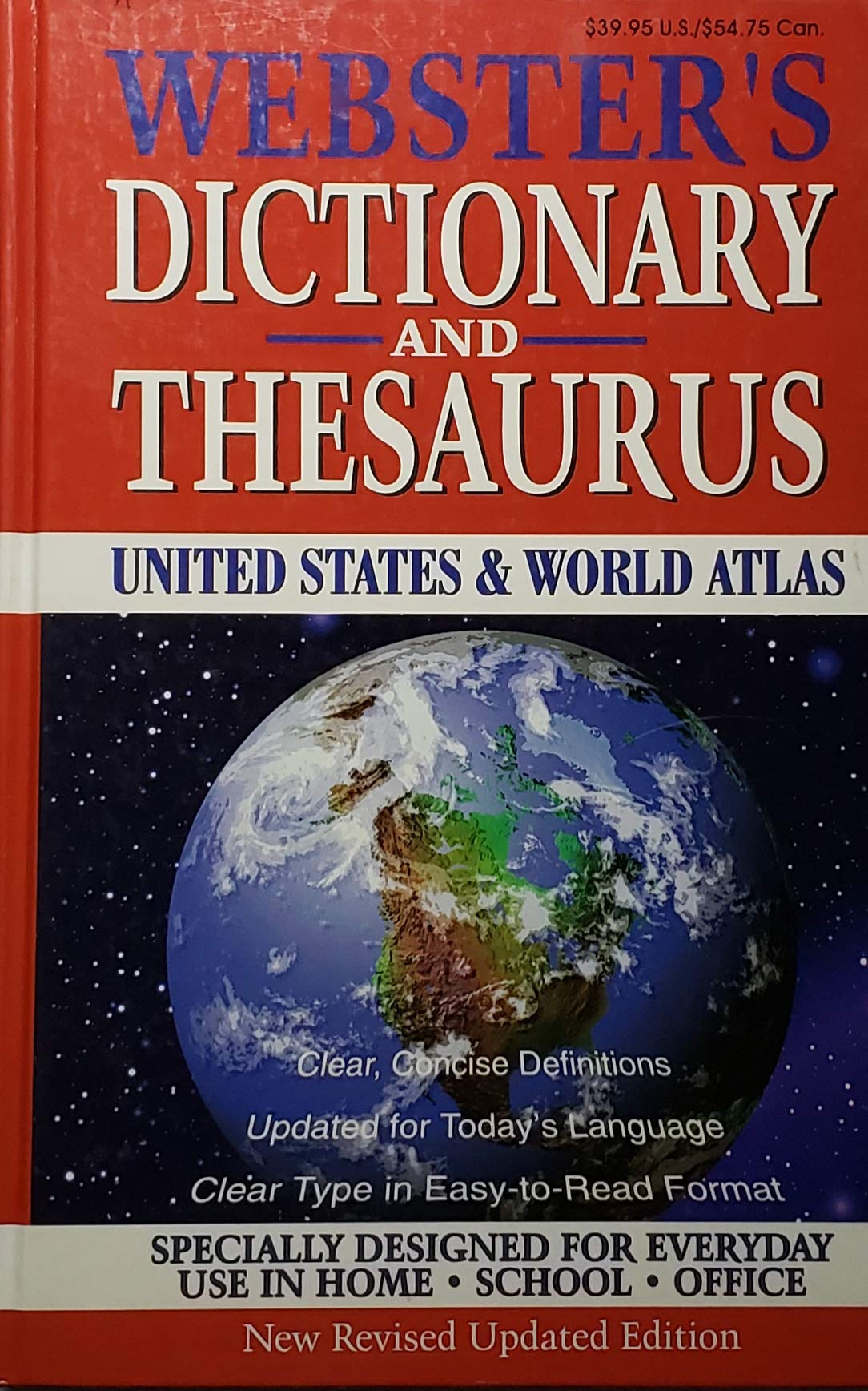 Webster's Dictionary and Thesaurus with United States & World Atlas