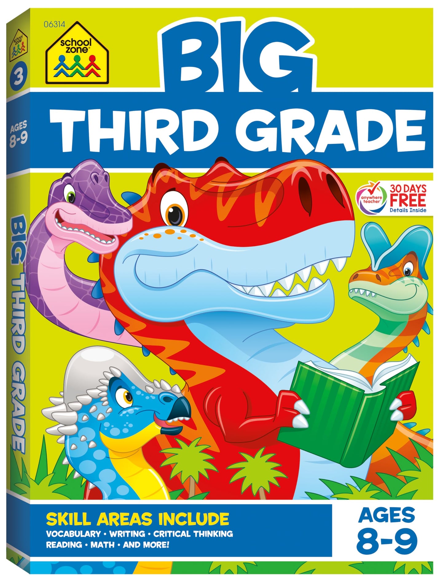 School Zone Big Third Grade Workbook: 320 Pages, 3rd Grade, Reading, Writing, Math, Science, History, Social Science, Critical Thinking, Ages 8-9