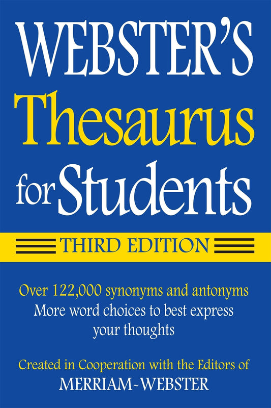 Webster's Federal Street Press Thesaurus for Students, 3rd Edition, Paperback, Grades 6 and Up, 352 Pages