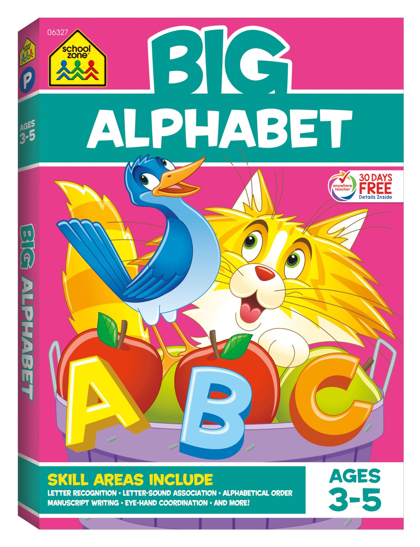 School Zone - Big Alphabet Workbook - 320 Pages, Ages 3 to 5, Preschool to Kindergarten, Beginning Writing, Tracing, ABCs, Upper and Lowercase Letters, and More (School Zone Big Workbook Series)