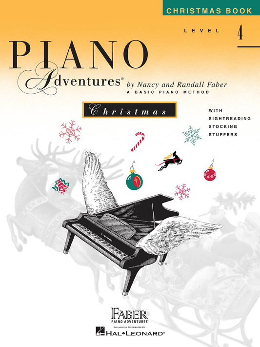 Piano Adventures: Christmas Book – Level 4 | Sheet Music Book for Intermediate Piano Students | Holiday Songbook for Teens and Adults | Faber Piano Book with Classic Christmas Arrangements