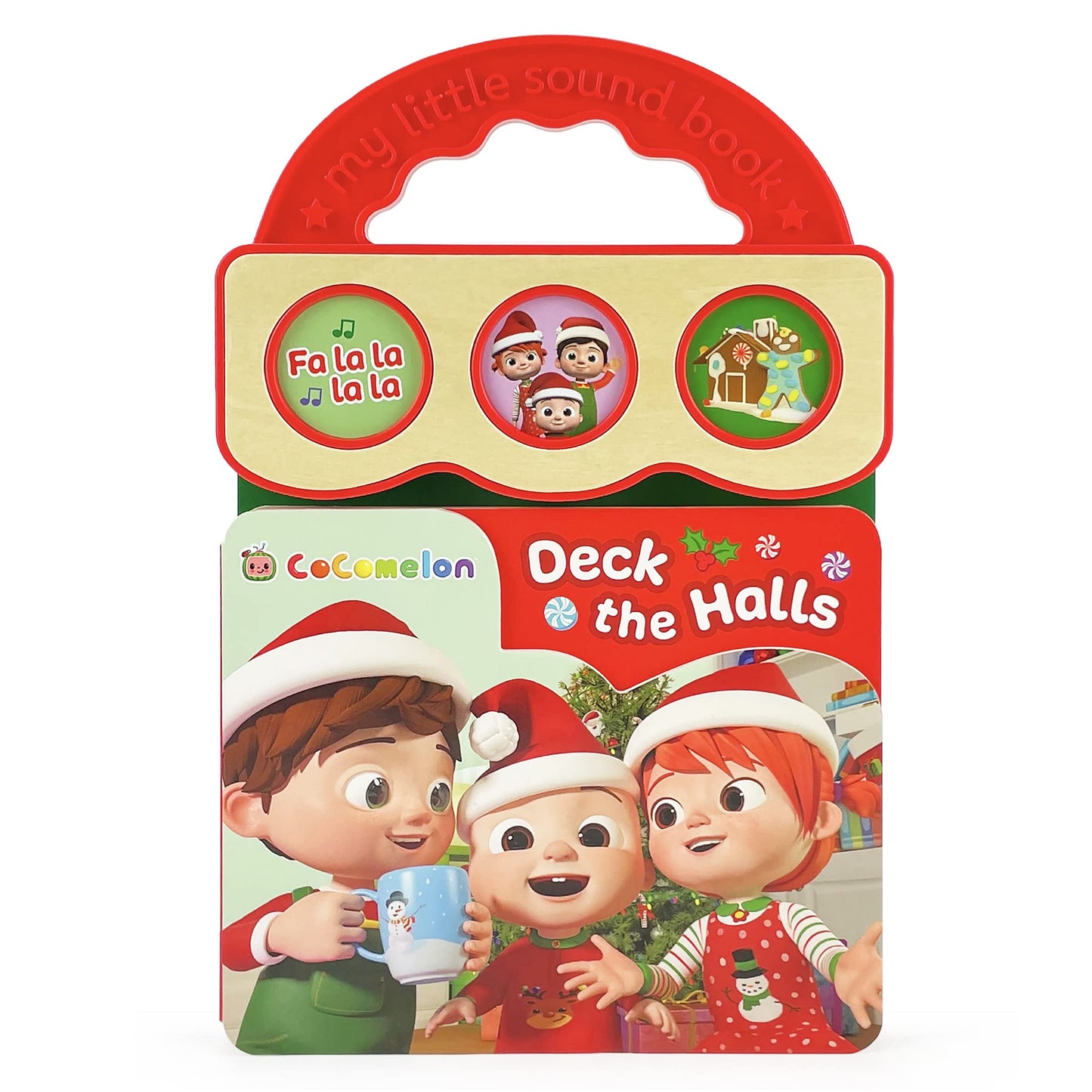 CoComelon Deck the Halls 3-Button Christmas Sound Board Book for Babies and Toddlers, Ages 1-4