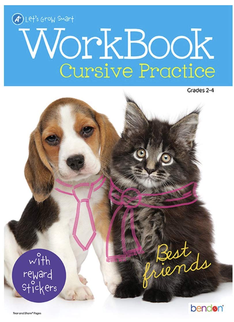 Cursive Practice Workbook with Reward Stickers, Grades 2-4