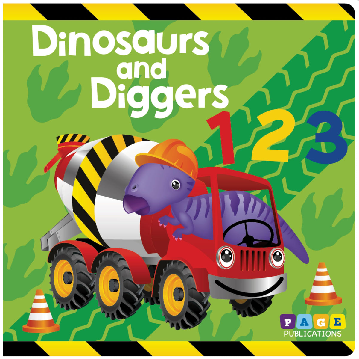 Dinosaurs and Diggers 123 Toddlers Counting - Kids Books - Childrens Books - Toddler Books by Page Publications