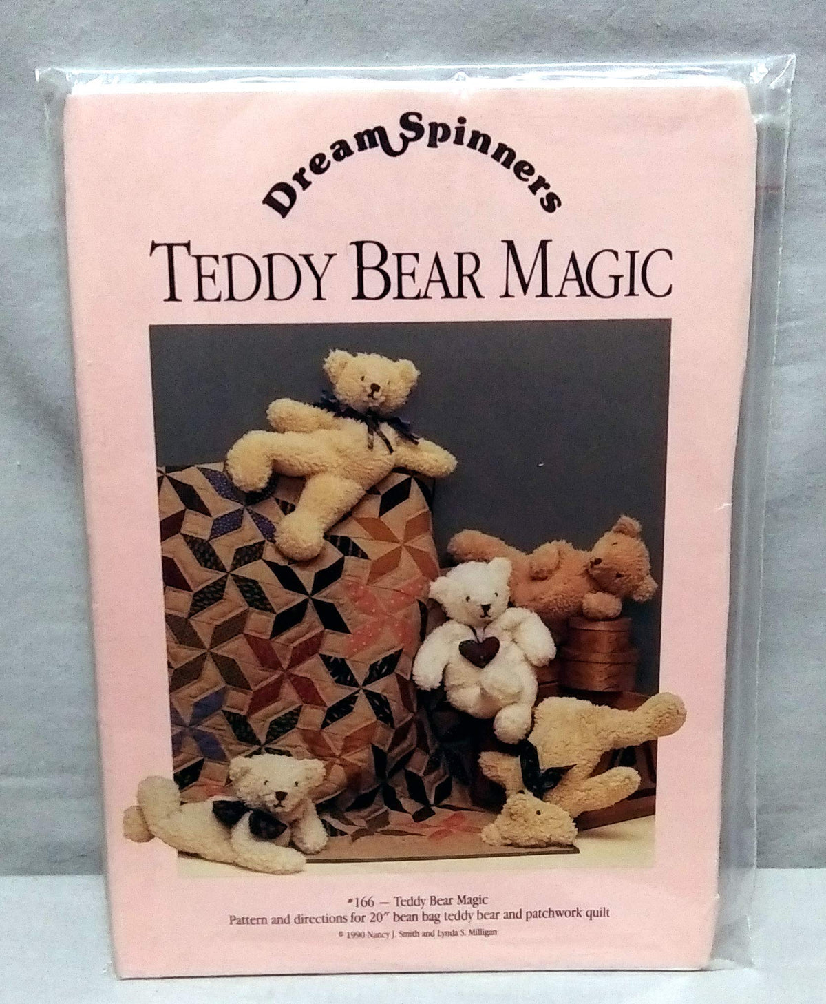 DreamSpinners Pattern 166 Teddy Bear Magic Bean Bag Teddy Bear and Patchwork Quilt