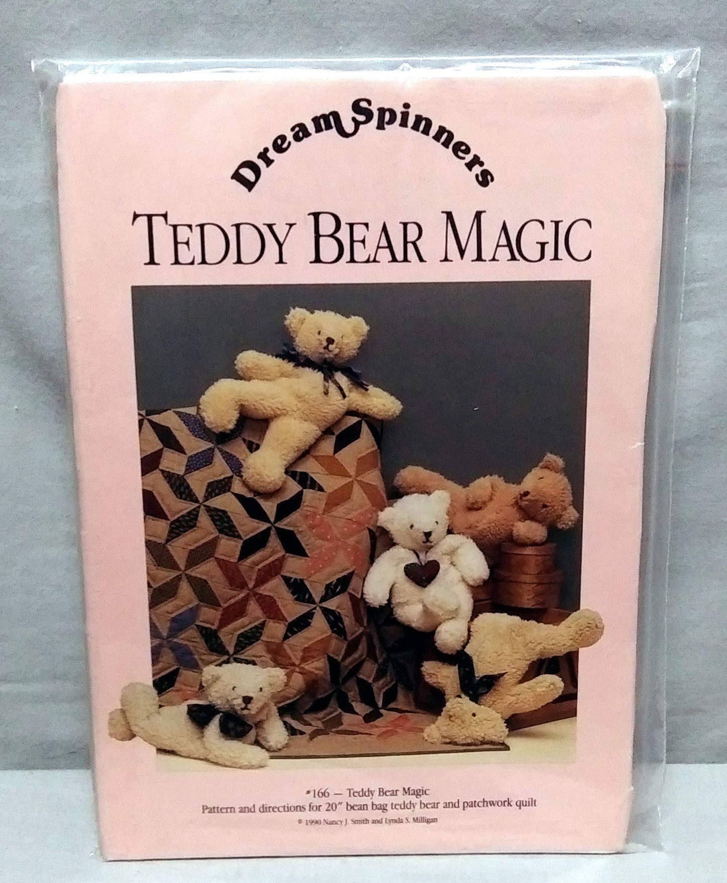 DreamSpinners Pattern 166 Teddy Bear Magic Bean Bag Teddy Bear and Patchwork Quilt