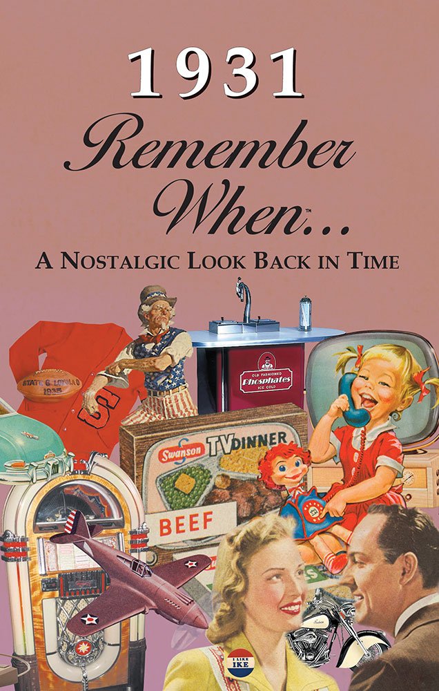 1931 REMEMBER WHEN CELEBRATION KardLet: Birthdays, Anniversaries, Reunions, Homecomings, Client & Corporate Gifts
