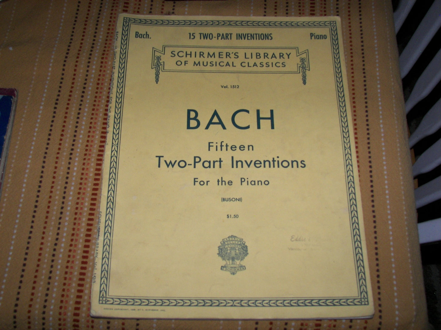 Bach Fifteen Two-Part Inventions For the Piano (Vol. 1512)