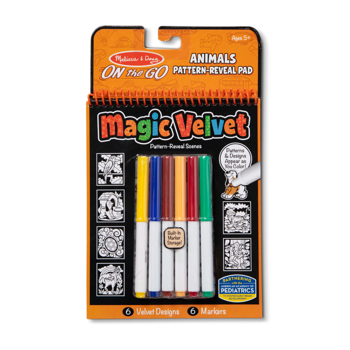 Melissa & Doug On The Go Magic Velvet Pattern-Reveal Activity Kit - Animals