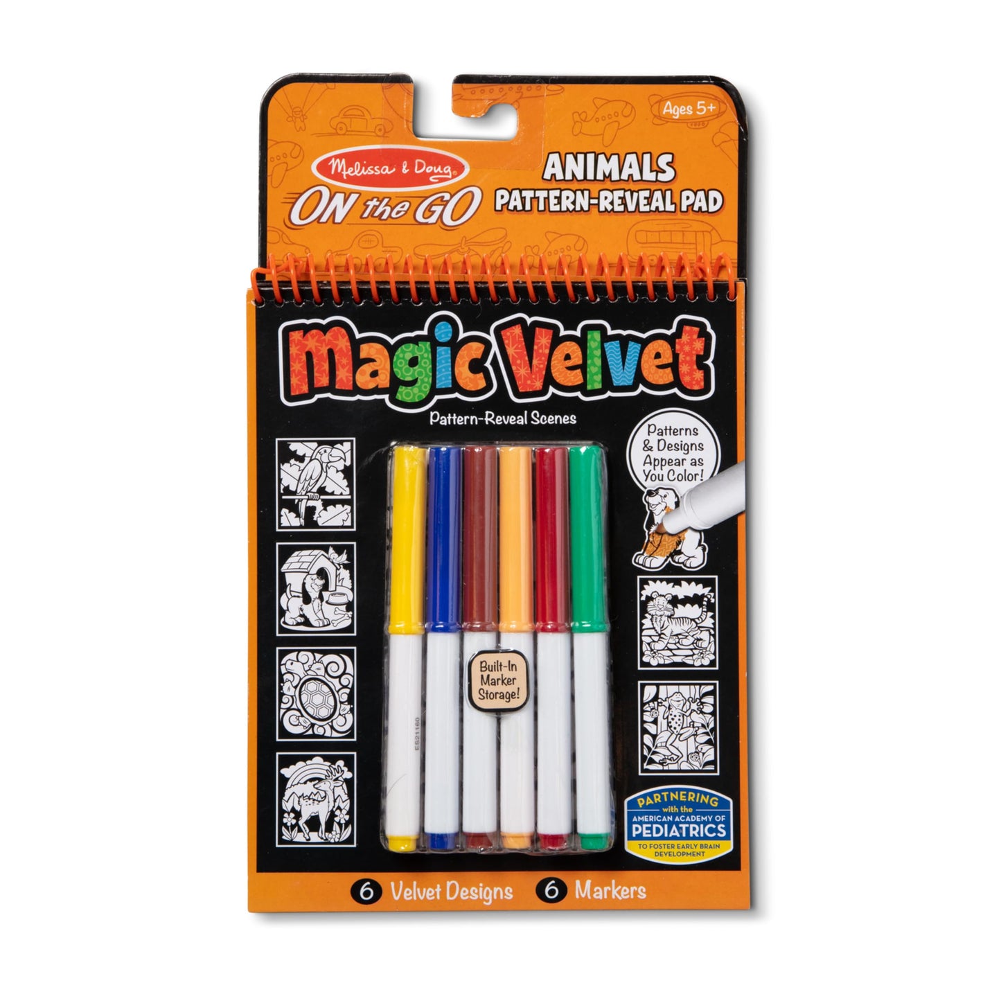 Melissa & Doug On The Go Magic Velvet Pattern-Reveal Activity Kit - Animals