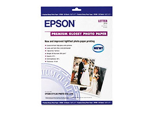 Epson America Inc.Photo Paper, Premium Glossy,8-1/2"x11",68 lb.,10.4 mil,WE