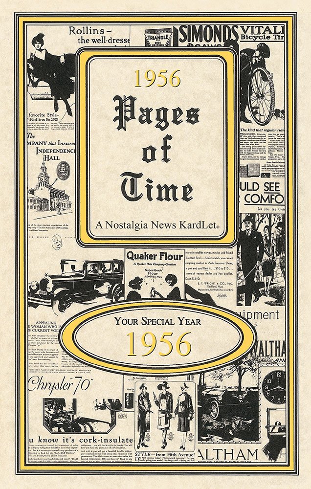 Pages of Time 1956 CELEBRATION KardLet: Birthdays, Anniversaries, Reunions, Homecomings, Client & Corporate Gifts