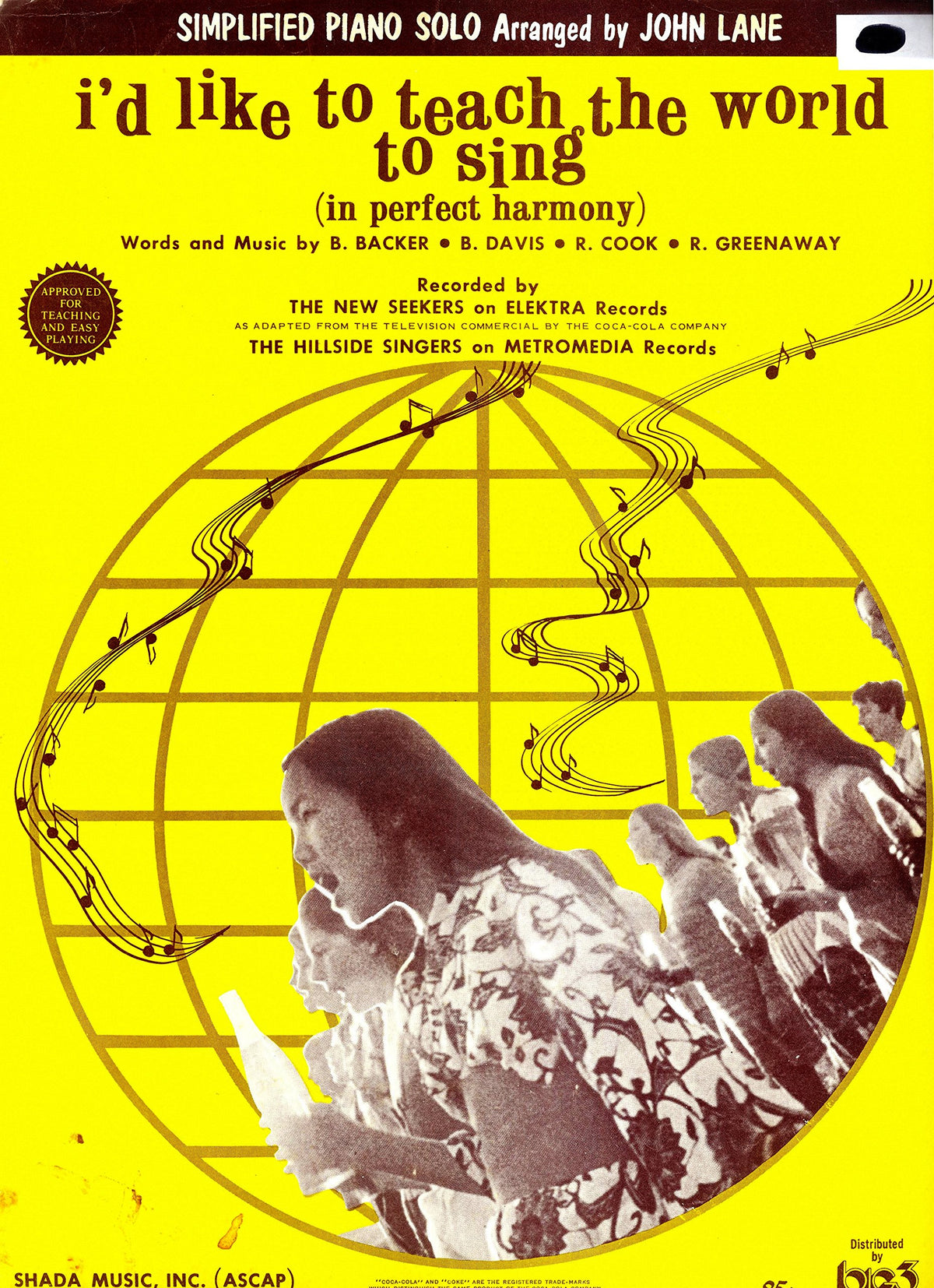I'D Like to Teach the World to Sing (in Perfect Harmony). Simplified Piano Solo