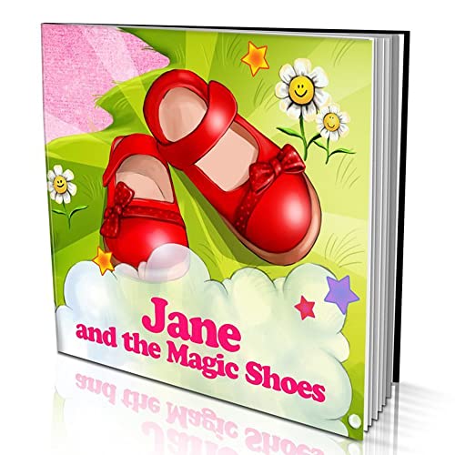 Personalized Story Book by Dinkleboo The Magic Shoes Girls 0 to 8 Years Old - Story About Your Daughter’s Magical Adventure - Soft Cover -Smooth, Glossy Finish (8"x 8")