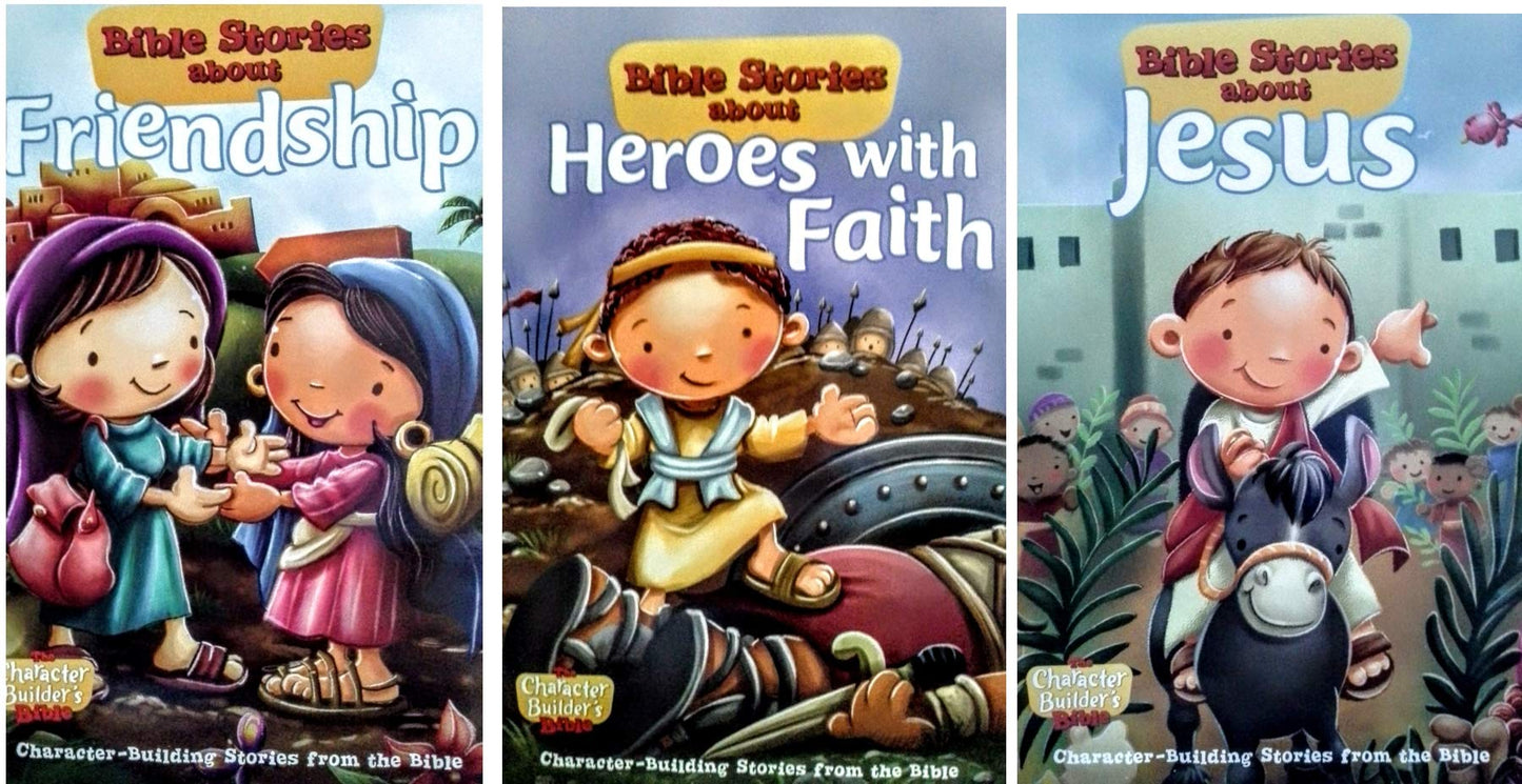 Greenbrier International Character Builder's Bible Stories About Friendship, Heroes & Jesus Paperback Books - Set of 3