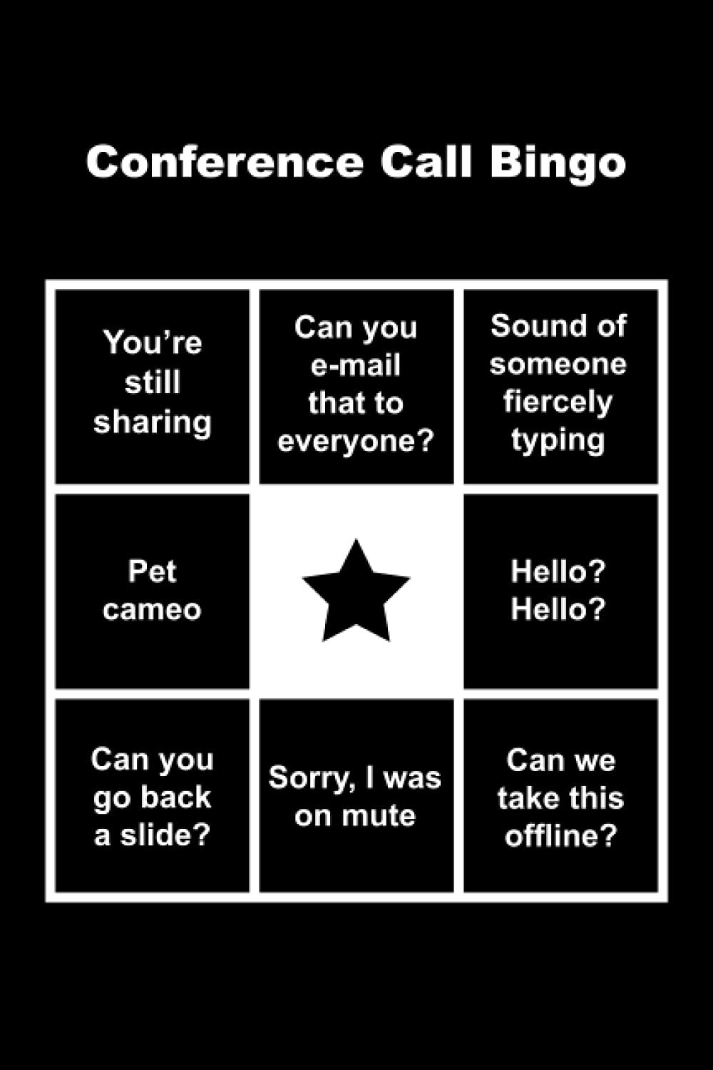 Conference Call Bingo: Lined Notebook | WFH Work From Home | Funny Boss Gifts For Coworker Meetings