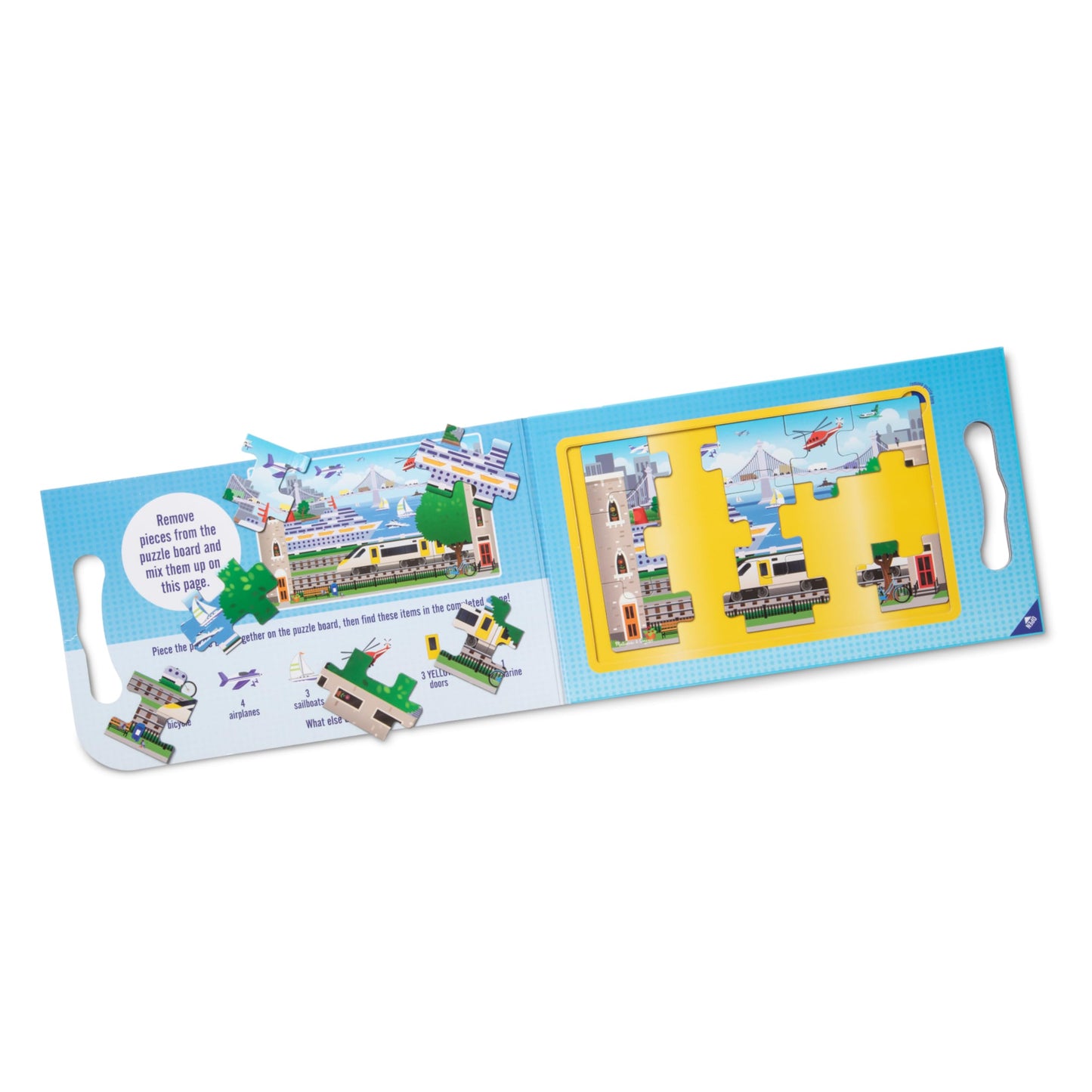 Melissa & Doug Take-Along Magnetic Jigsaw Puzzle Set – Vehicles (2 x 15 Piece) Travel Activity Toy for Preschoolers and Kids Ages 3+
