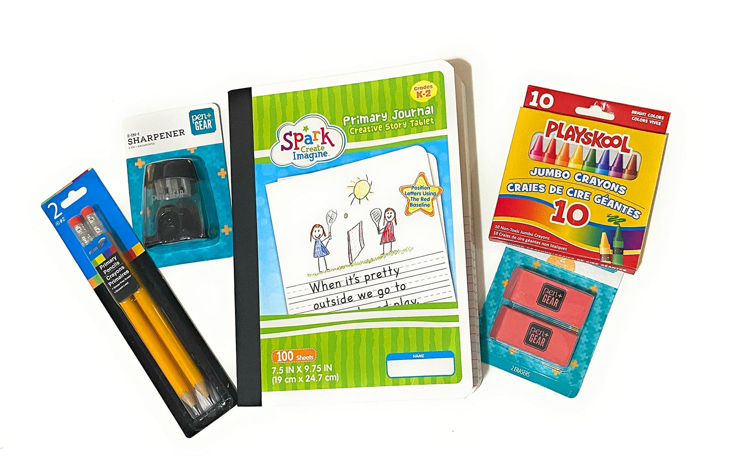 TOS Half Page Ruled Primary Journal, Grades K-2, 100 Pages Back School Supplies K-2 Writing Journal
