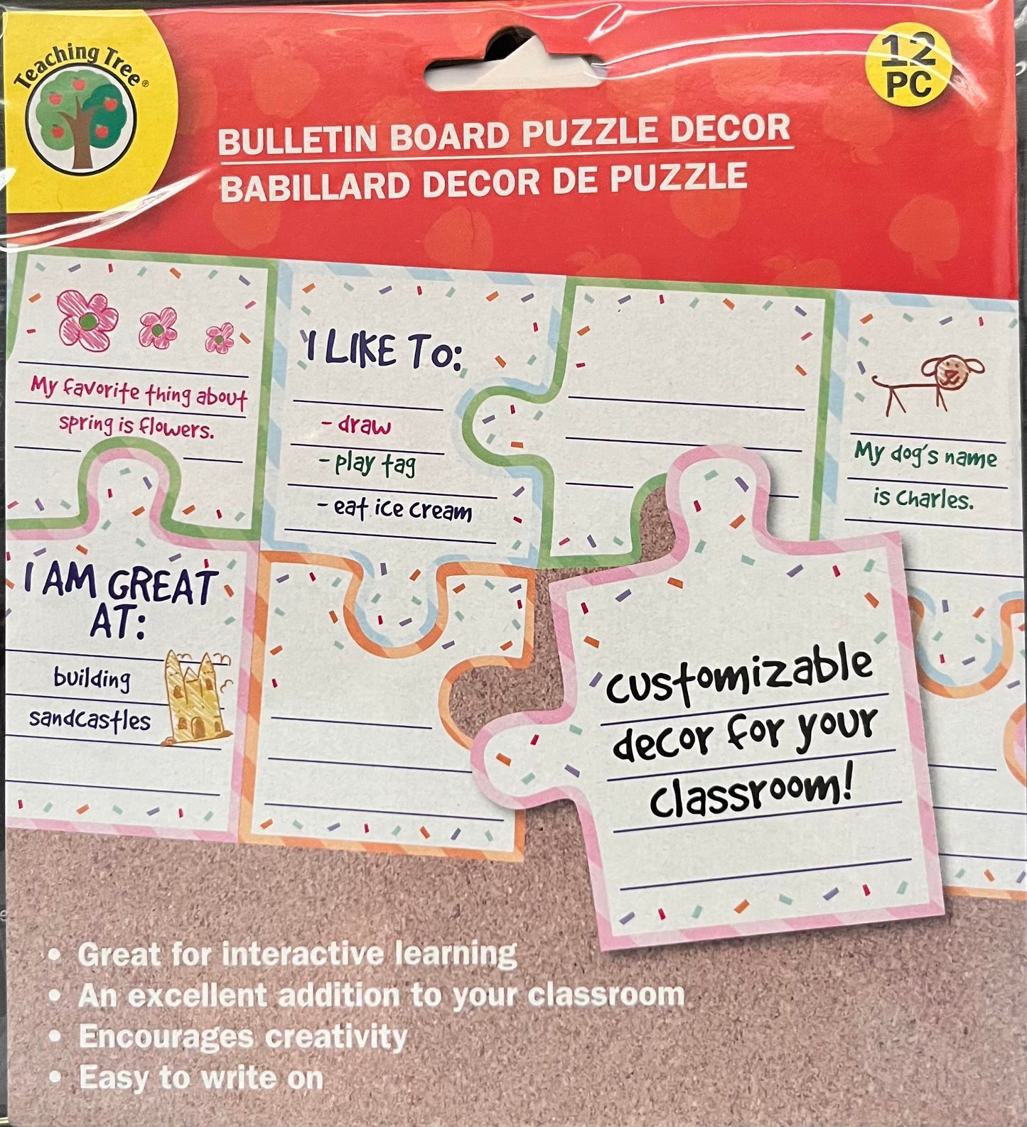 Teaching Tree Classroom Decorations Bulletin Board Puzzle Border 2 Pack