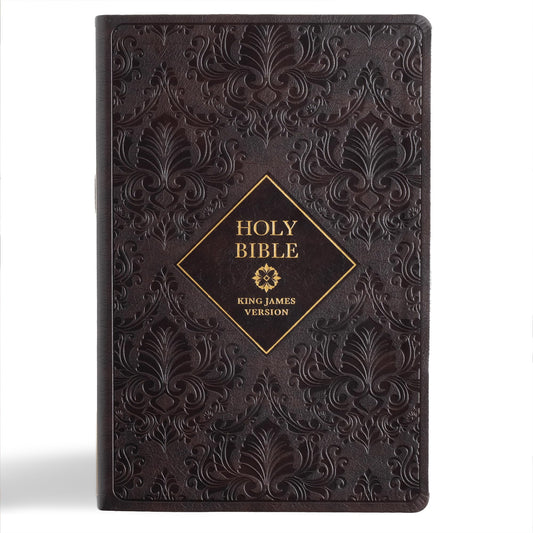 KJV Holy Bible, Giant Print with Cross-References, Dark Brown LeatherTouch, Thumb Index, Ribbon Marker, Red Letter, Full-Color Maps, Easy-to-Read MCM Type, King James Version