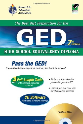 GED w/ CD-ROM (REA) - The Best Test Prep for the GED: 7th Edition (Test Preps)