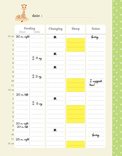 Baby's First Months with Sophie la girafe: A Daily Log Book: Keep Track of Sleep, Feeding, Changes, and More!