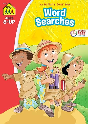 School Zone - Word Searches Workbook - 64 Pages, Ages 8+, Search & Find, Word Puzzles, Reading, Vocabulary, Geography, Critical Thinking, and More (School Zone Activity Zone® Workbook Series)