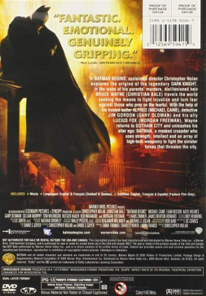 Batman Begins (Single-Disc Widescreen Edition)