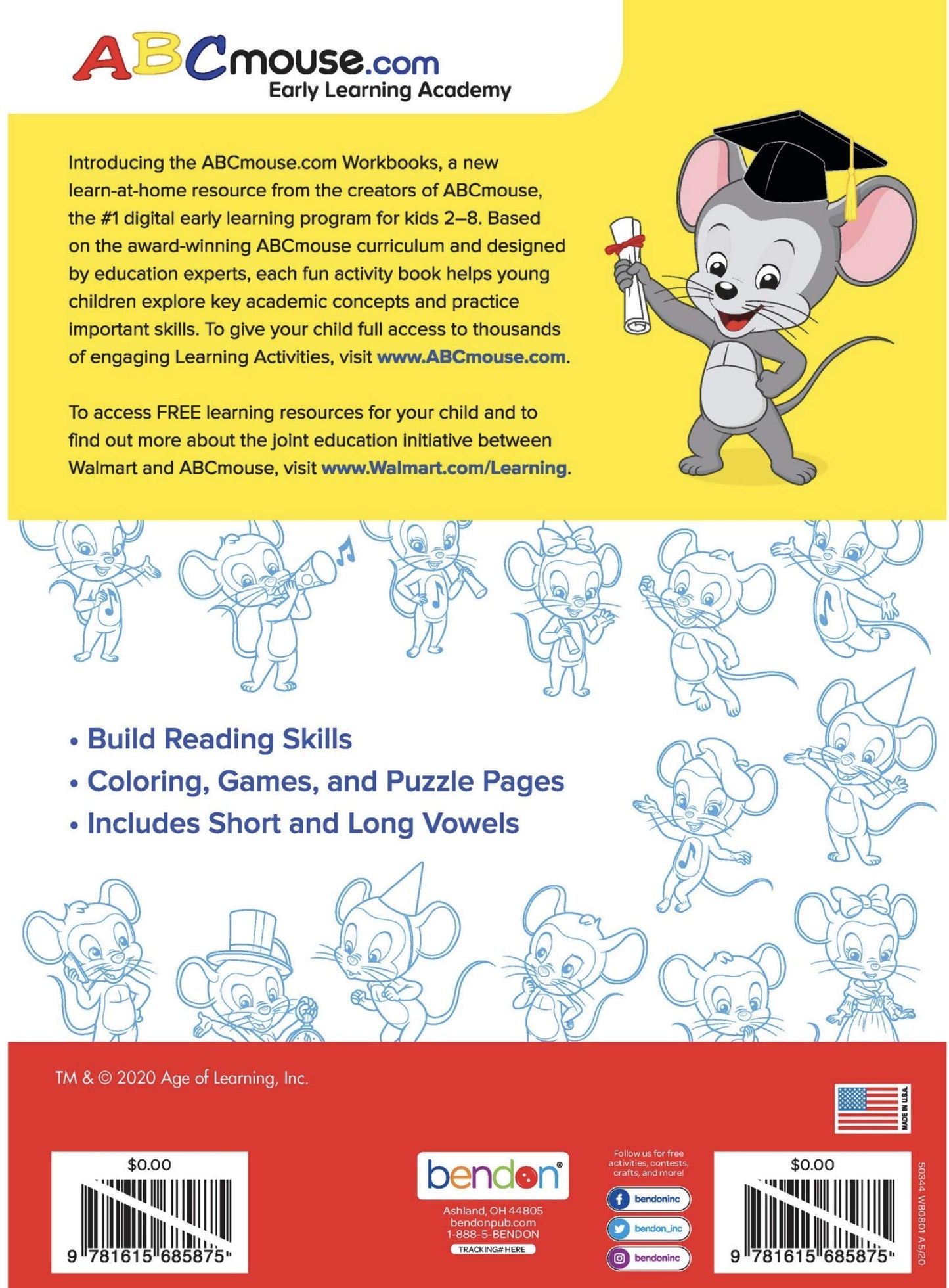 ABCMouse.com Early Learning Writing, Sentence Practice Workbook with Stickers