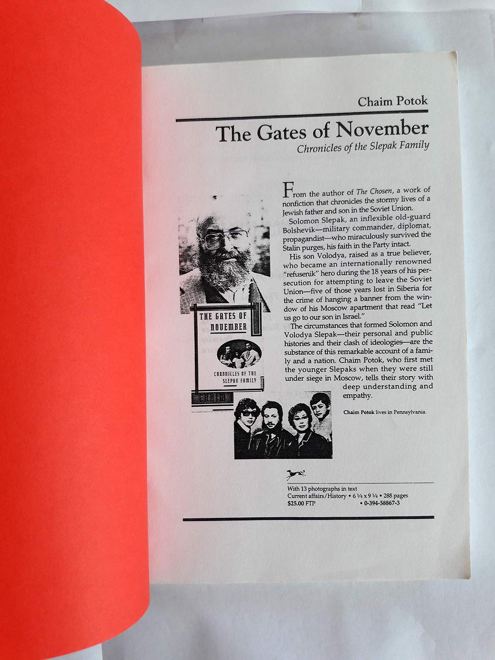 The Gates of November: Chronicles of the Slepak Family