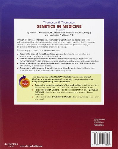 Thompson & Thompson Genetics in Medicine: With STUDENT CONSULT Online Access (Thompson and Thompson Genetics in Medicine)