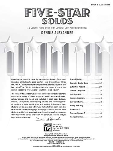 Five-Star Solos, Bk 2: 11 Colorful Songs for Elementary Pianists (Five-Star, Bk 2)