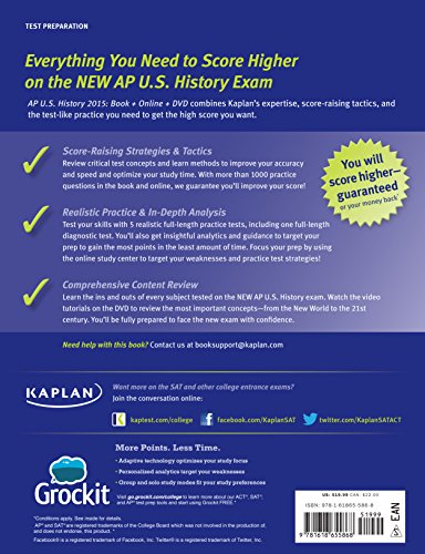 Kaplan AP U.S. History 2015: Book + Online + DVD (Kaplan Test Prep) - 7314