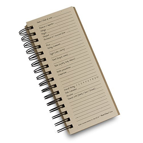 Wine, A Wine Journal - MID Size Natural Kraft Brown (guided format to record all of your wine experiences)