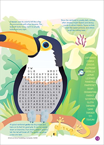 School Zone - Word Searches Workbook - 64 Pages, Ages 8+, Search & Find, Word Puzzles, Reading, Vocabulary, Geography, Critical Thinking, and More (School Zone Activity Zone® Workbook Series)