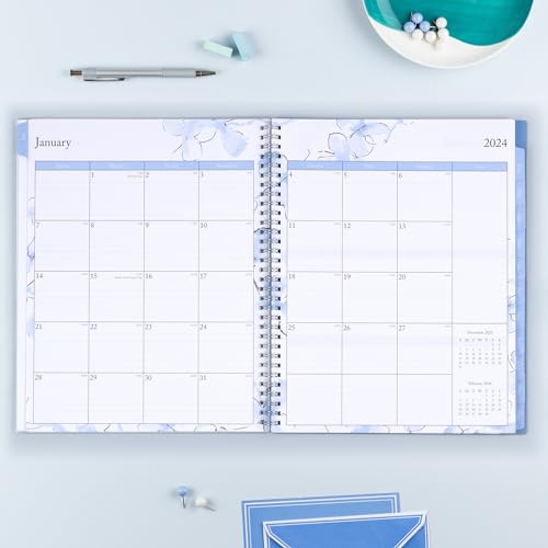 Blue Sky 2024 Weekly and Monthly Planner, January - December, 8.5" x 11", Frosted Cover, Wirebound, Lindley (100654-24)