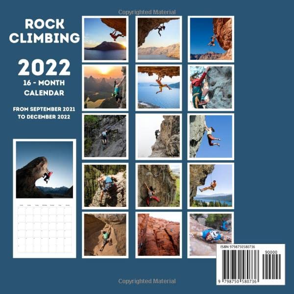 Rock Climbing Calendar 2022: 16-Month Calendar, Cute Gift Idea For Rock Climbing Lovers Women & Men
