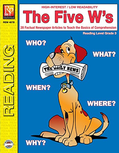 Remedia The Five W's Book For Reading Level 3, Grades 4Th - 12Th (Rem487b)