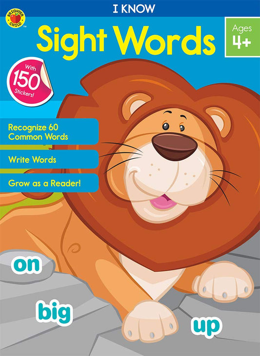 Carson Dellosa — I Know Sight Words Workbook for PK, 1st, 2nd Grade, 64 Pages with Stickers, Ages 4+