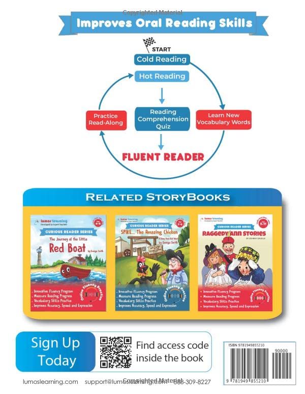 Oral Reading Fluency Workbook, Grade 4 - Lumos SkillBuilder Series: Engaging Leveled Reading, Vocabulary Practice, Read-alongs, Comprehension Quiz, and Online Fluency Program