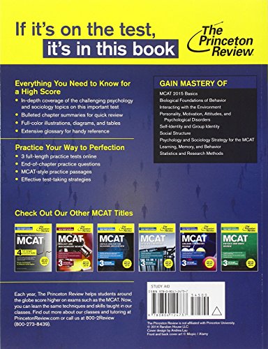 MCAT Psychology and Sociology Review: New for MCAT 2015 (Graduate School Test Preparation)