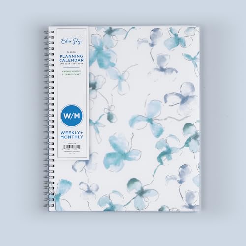 Blue Sky 2024 Weekly and Monthly Planner, January - December, 8.5" x 11", Frosted Cover, Wirebound, Lindley (100654-24)