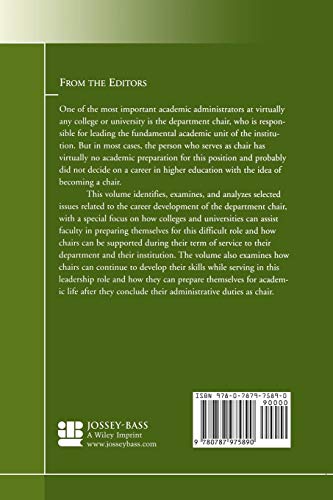 The Life Cycle of a Department Chair (New Directions for Higher Education, No. 126)