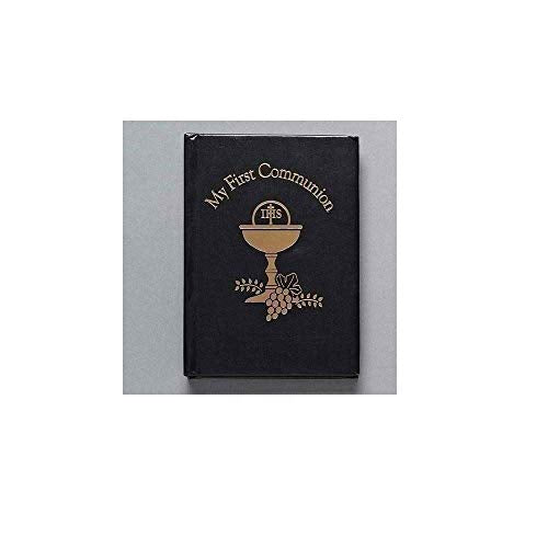 Giftware by Roman Inc., Sacraments, First Communion, 5"H BLACK W/GOLD CHALICE BOOK ,Religious, Inspirational, Durable (5x3x1)