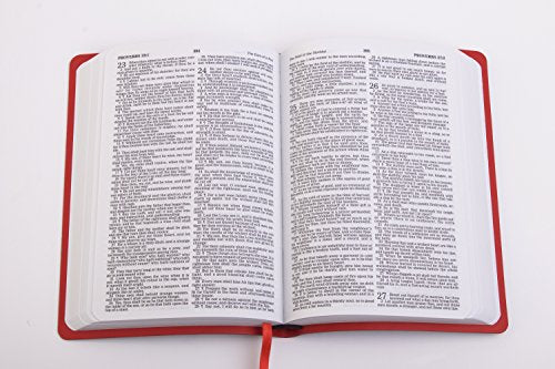 KJV Deluxe Gift Bible, Black/Red LeatherTouch, Red Letter, Easy-to-Carry, Smythe Sewn, Full-Color Maps, Double Column, Presentation Page, Ribbon Marker, Dictionary, Great Value